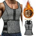 thumbnail image 4 of Chaleco de sudor de sauna para hombres BLESIY entrenador de cintura Gris L, 4 of 8
