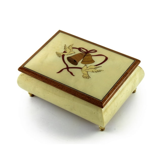 Eternal Wedding Theme of Doves and bells with Heart Sorrento Music Box - Beyond the Sea