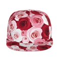 thumbnail image 2 of Daiia Rose print Flat Bill Hats Flat Brim Trucker Cap Baseball Cap Adjustable Classic Low Profile Hat Unconstructed Plain Cap, 2 of 9