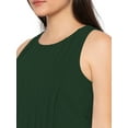thumbnail image 4 of eloria Women's Georgette Roundneck Casual Summer Pleated A Line Sleevless Long Dress, Color : Bottle Green | Size : L, 4 of 5