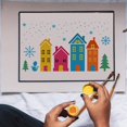 thumbnail image 6 of Layered House Painting Stencil 11.8x11.8inch Reusable Winter Pattern With Snowflake Snowman Christmas Tree - Plastic, 6 of 7
