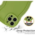 thumbnail image 3 of for iPhone 13 Pro Max Case 6.7 Inch Curly Wave Frame Phone Case Cute Design Color Aesthetic Phone Case Soft TPU Shockproof Protective Bumper Case Cover for Girls, Green, 3 of 7