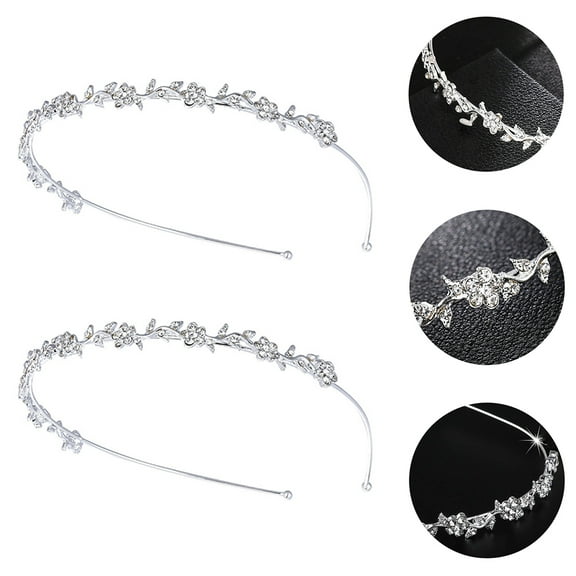 MUSEYA 2Set Bridal Headband for Wedding Elegant Hair Accessory for Women Attending Events