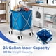 thumbnail image 4 of Carrito de compras plegable COSTWAY Portable Grocery 120 libras, azul, 4 of 7