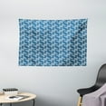 thumbnail image 1 of Asian Tapestry, Ocean Waves Inspired Artwork in Japanese Style Illustration Oriental Curvy Cultural, Wall Hanging for Bedroom Living Room Dorm Decor, 60W X 40L Inches, Blue White, by Ambesonne, 1 of 2