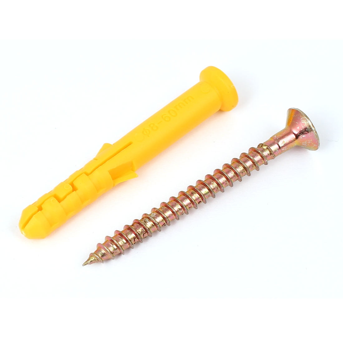 25pcs Concrete Brick 8x60mm Wall Screw Anchor Plugs w Selftapping Screws