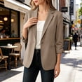 thumbnail image 3 of jehdhy Womens Lapel 3/4 Sleeve Blazers Fashion Casual Solid Color Lightweight Business Casual Work Suit Jacket Coat with Pockets, 3 of 8
