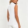 thumbnail image 7 of Zynoxe Cotton Linen Tops for Women Solid Color Lapel Sleeveless Button Down Tank Tops with Pockets Casual Loose Fit Ventilate Classsic Business Work Blouses White XXL, 7 of 7