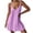 Purple, variant on Frostluinai Womens Dresses 2023 Summer Casual Solid Sundress Spaghetti Strap Sun Dress Boho Beach Swing Mini Dresses