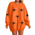 thumbnail image 2 of Duqingm Womens Halloween Long Sleeve Sweatshirts Spider Print Casual Tops,S, 2 of 6