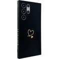 thumbnail image 2 of Candy Phone Case for Samsung Galaxy S22 Ultra Love Heart Case Cute Plating Heart Case Screen Camera Protection Shockproof Soft TPU Bumper Case for Samsung Galaxy S22 Ultra 5g 6.8 inch (Black), 2 of 6