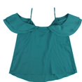 thumbnail image 2 of bar III Womens Draped Knit Blouse, Green, X-Small, 2 of 2