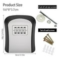 thumbnail image 4 of Key Safe Box 4 Digit Code Lock-Storage Key Box Outdoor Wall Mounted Security Password Key Box, 4 of 6