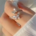 thumbnail image 4 of Butterfly Ring Female Design Fashion Index Finger Advanced Feeling Cool Personality Open Ring Jewelry Rings Adjustable Rings For Women (Rings), 4 of 9