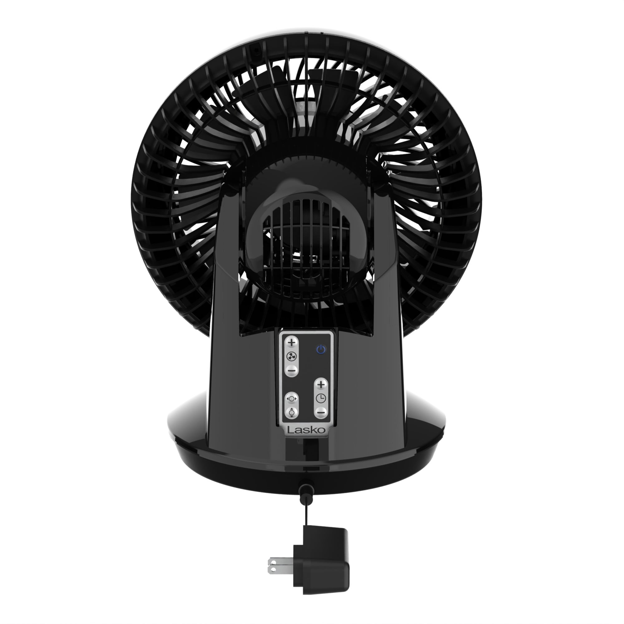 Lasko Whirlwind EcoQuiet 7" 12-Speed Dual Oscillating Tabletop DC Motor Fan, 487 CFM, Black, A12668