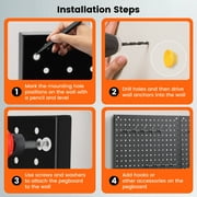 Pegboard,ENJOYWOOD 48x24 inch Metal Pegboard Panels White 30 Pcs Hook,Tool Board for Wall Organizer, Garage Tool Storage,Office Organization,Kitchen