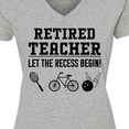 thumbnail image 4 of Inktastic Retired Teacher- Let the Recess Begin Women's V-Neck T-Shirt, 4 of 5