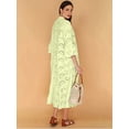 thumbnail image 6 of Women'S 2025 Lace Eyelet Embroidery Maxi Dress V-Neck Trumpet Sleeve Boho Flowy Swing Dress Light Yellow XXL, 6 of 7