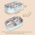thumbnail image 3 of Fiambrera Bento Box de acero inoxidable con tapas selladas, contenedor de alimentos, caja de almacenamiento para adultos, trabajo, escuela, almuerzos, Picnic, Camping(Verde), 3 of 4