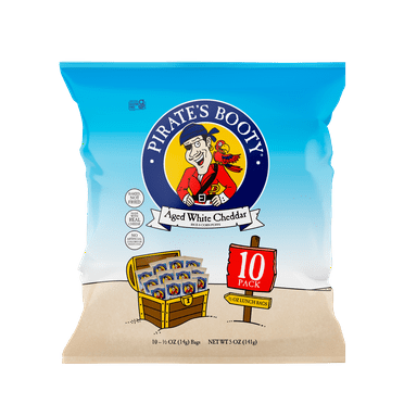 Pirate's Booty Gluten-Free Aged White Cheddar Puffs, 0.5 oz, 10