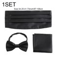 thumbnail image 2 of Men's Bow Tie & Cummerbund And Pocket Hankie Set Classic Bow Tie Cummerbunds Tuxedo Handkerchief 3 in 1 Set For Parties Weddings Proms, 2 of 7