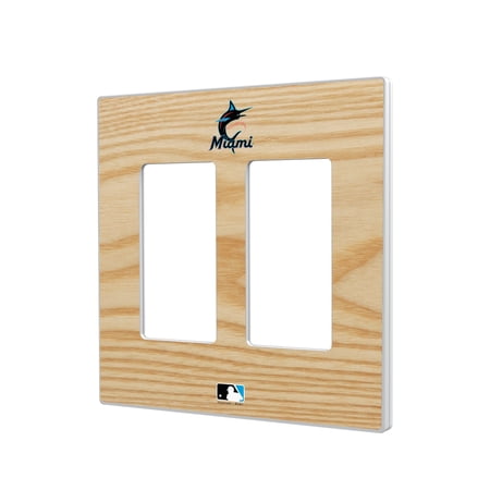 Miami Marlins Baseball Bat Design Double Rocker Light Switch Plate