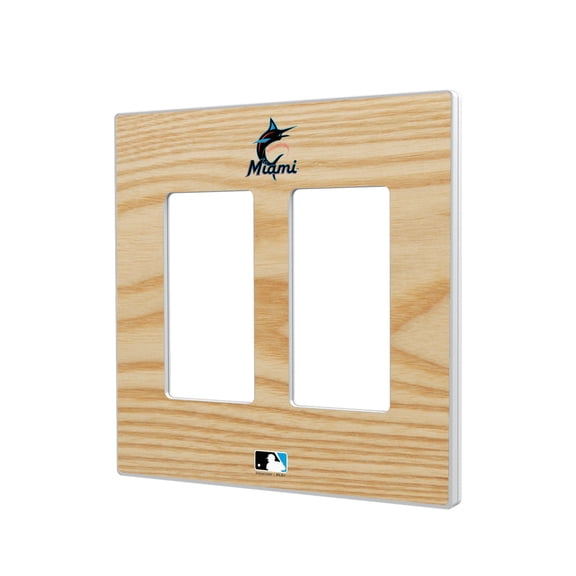 Miami Marlins Baseball Bat Design Double Rocker Light Switch Plate