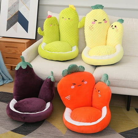 

Xyer Seat Cushion Colorful Breathable PP Cotton Plush Cartoon Seat Pillow for Kids Orange