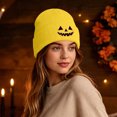 thumbnail image 5 of PureCasa Beanies Hat for Women Halloween Pumpkin Embroidered Knitted Beanie Hat Winter Thick Warm Soft Cute Hat for Halloween, 5 of 6