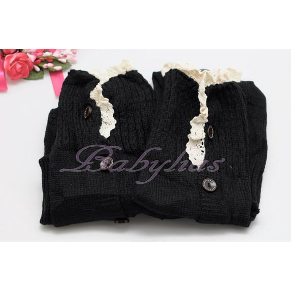 Boot Socks Lace Leg Warmers Crochet Knit Toppers Cuffs Knee High Long Leggings