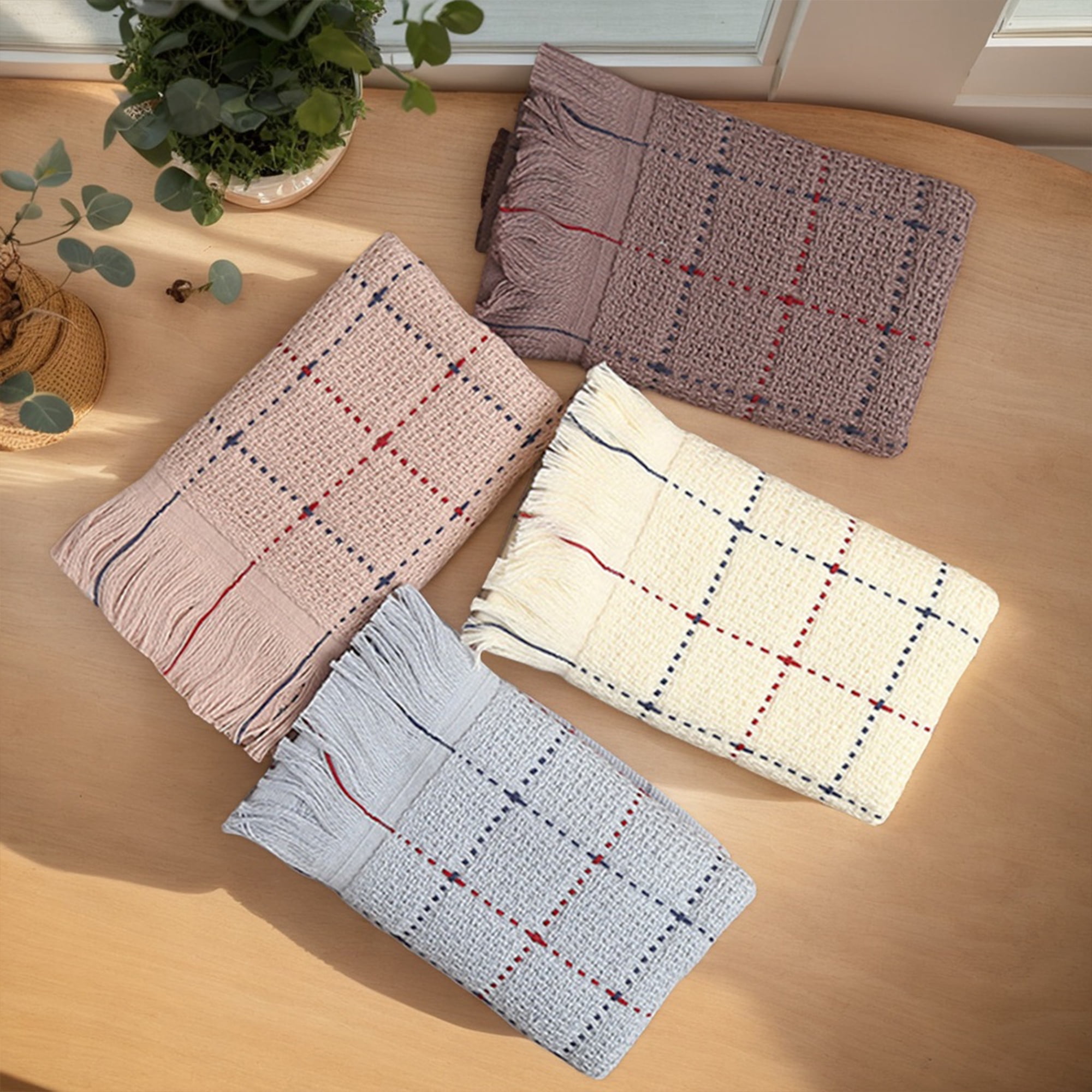 Unique Bargains Cotton Absorbent Soft Hand Towel Set Pink