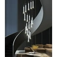 thumbnail image 2 of 18-Light Black Modern Crystal Chandelier Staircase Dimmable LED Pendant Light Lobby Living Room Bedroom Foyer Mini Chandelier Flush Mount High Ceiling Light Fixtures(90W), 2 of 8