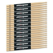 Stick Express SE5AW 12 American Hickory 5A Drumsticks with Wood Tip, 12 Pairs