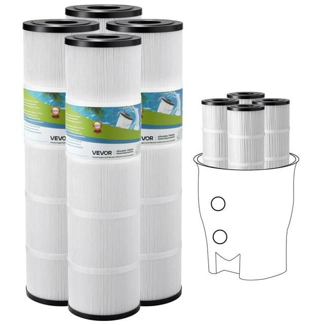 VEVOR 4Pack Hot Tub Spa Pool Filter Cartridge 105 Sq. Ft Compatible Pentair CCP420