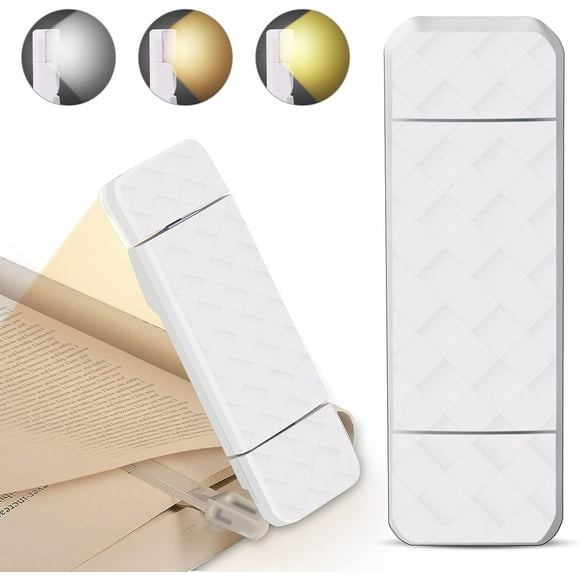 Reading Light, 5 LED Reading Light Clip Lamp USB Rechargeable, Mini Night Light, Reading Lamp in Bed, Bedside Lamp, 5 Brightness Mode and 3 Color Temperature, for Reading/Travel
