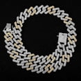 thumbnail image 1 of 20mm Punk Hip Hip Iced Out Miami Cuban Link Chain Choker Necklace Bicolor Rhinestones Paved Heavy Chunky Neck Jewelry Accessory, 1 of 7