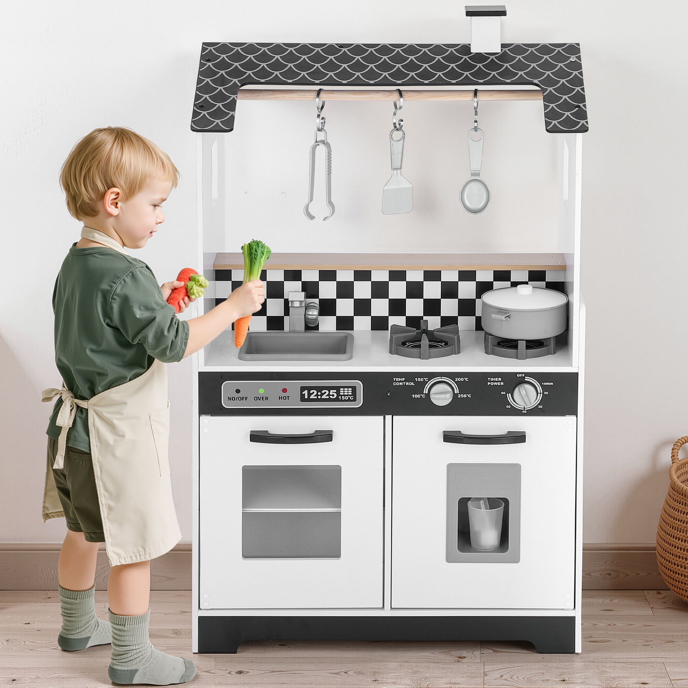 Melissa Doug Chef's Wooden Pretend Play Kitchen for Kids With