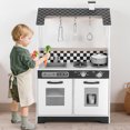 thumbnail image 4 of iYofe Wooden Play Kitchen for Toddlers 3-5, 2-in-1 Kids Kitchen & Laundry Playset, Montessori Toys with Realistic Cooking & Pretend Play Accessories, Learning Toys Gift for Girls & Boys, 4 of 10