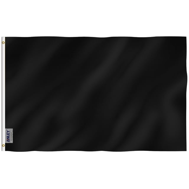 ANLEY Fly Breeze Drapeau Noir Uni 3 X 5 Pieds - Drapeaux Noirs Simples en Polyester