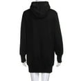 thumbnail image 6 of Oversized Hoodie Dress Womens Fleece Lined Long Sleeve Drawstring Plain Hooded Sweatshirts Pocket Pullover Top (X-Large, Black), 6 of 6