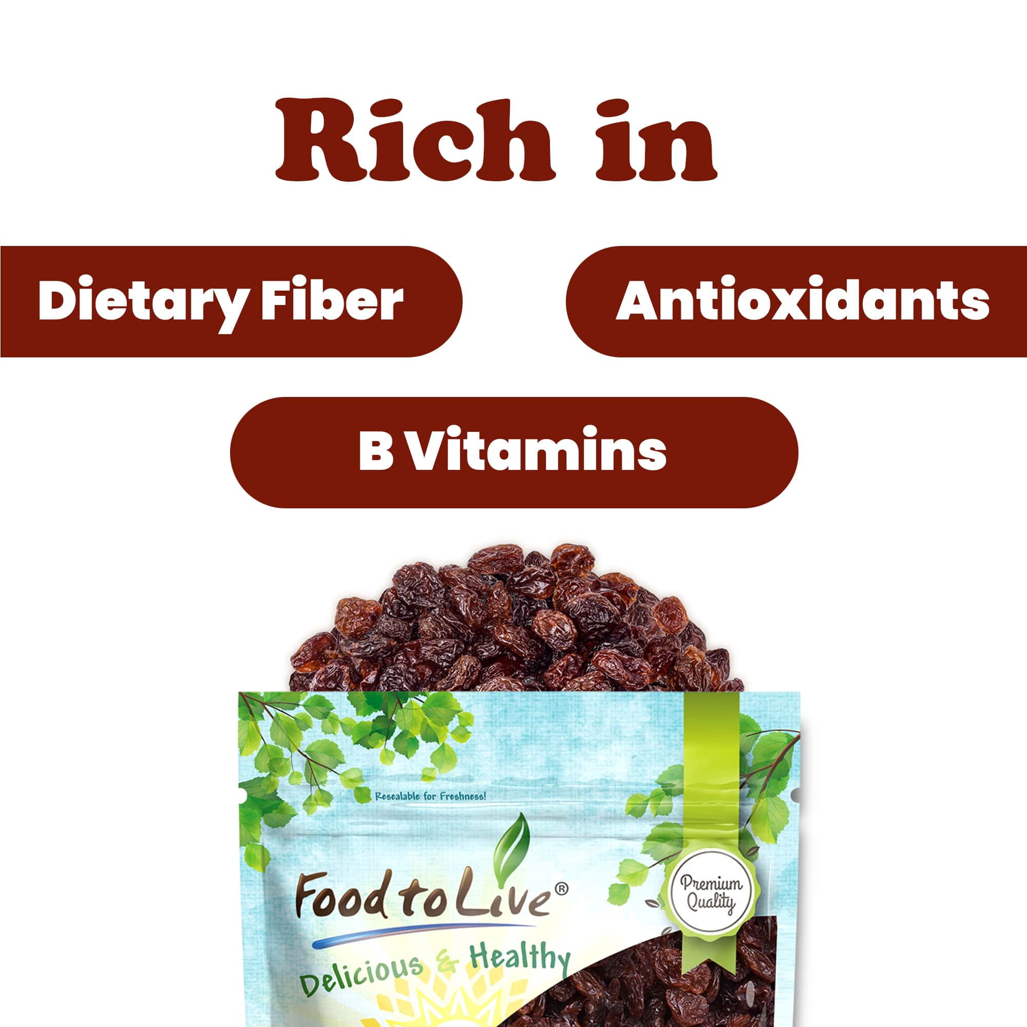 Sultana Raisins, 16 Pounds – Natural Dried Grapes for Baking, Snacking, and Trail Mixes. No Sugar Added, Unsulfured, Lightly Coated with Sunflower Oil. Perfect Pantry Staple. Paleo Fruit in Bulk