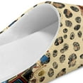 thumbnail image 4 of Chaqlin Retro Leopard Print Tribal Men's Cozy Home Shoes Warm Fuzzy Plush Comfy Non Slip Indoor Outdoor Slippers Anti Slip Rubber Sole Comfortable Sole, 4 of 7