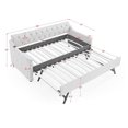 thumbnail image 2 of Twin Size Upholstered Daybed with Erectable Trundle and USB Charging, Dark Gray Linen, Mid-Century Design, 2 of 9