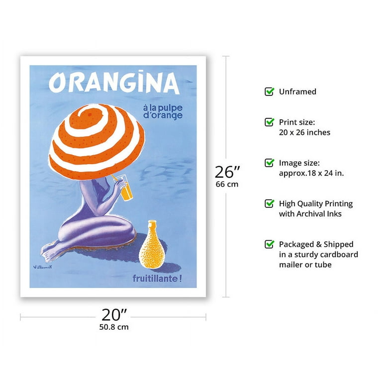 Orangina - Orange Sparkling Soda! - Vintage Advertising