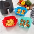 thumbnail image 4 of 3 Pcs Air Fryer Silicone Liner Pot with Handle Reusable Air Fryer Liner Heat Resistant Square Baking Tray Air Fryer Accessories Liners Baking Pan, 4 of 9