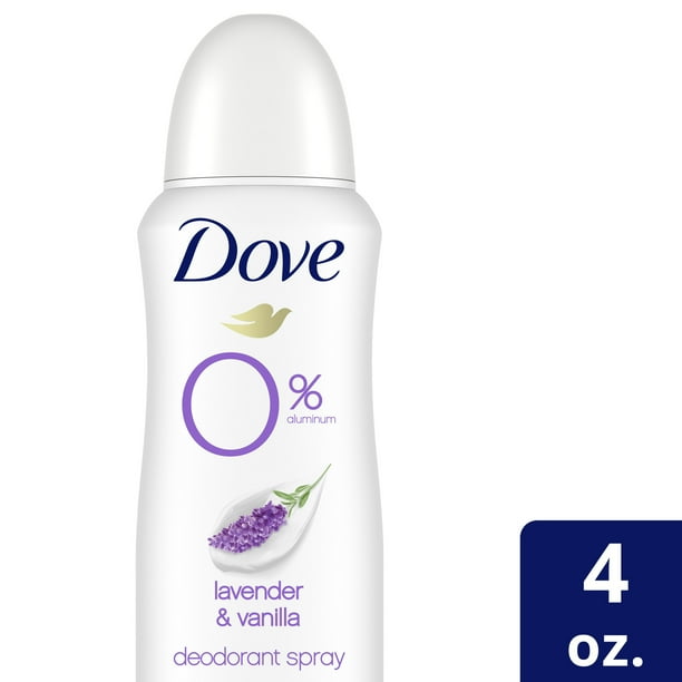 Dove 0 Aluminum Deodorant Spray Lavender & Vanilla Aluminum Free 4 Oz