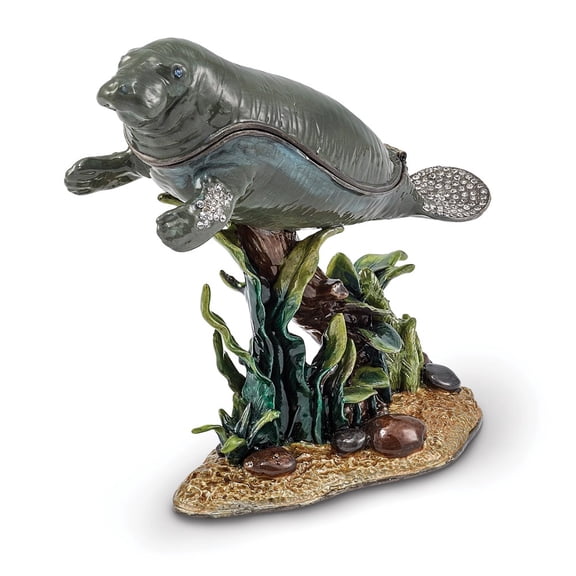 Pewter Large Manatee Trinket Box