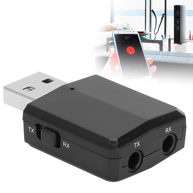 Transceptor inalámbrico USB Receptor duradero Transmisor Receptor Adaptador Transceptor inalámbrico USB de Adaptador 3 en 1 para sistemas de automóvil Auriculares