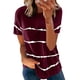 thumbnail image 5 of Women Summer T Shirt, Breathable Round Neck Women Short Sleeve T Shirt Loose Cut Skin Friendly  For Shopping ANGGREK Vino Profundo S, 5 of 5