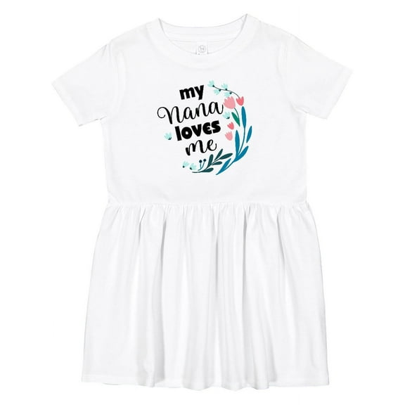Inktastic My Nana Loves Me Granddaughter Girls Toddler Dress